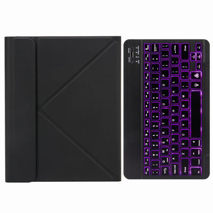 Bluetooth Keyboard Leather Case For Ipad 9.7 2018 / 2017 With Backlight & Three-Fold Holder - Pink Blue