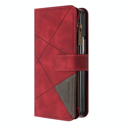 For Samsung Galaxy Z Fold4 5G Leather Zip Wallet With Rhombus Texture - Blue