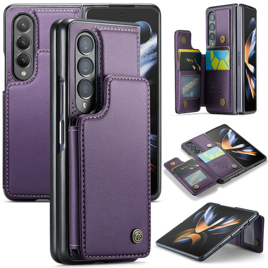 Leather Rfid Phone Case for Samsung Galaxy z Fold 4 5g - Purple
