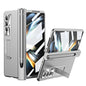 Foldable Phone Case with Pen Slot for Samsung Galaxy z Fold 4 - Electroplated - Silver