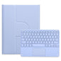 360 Degree Rotatable Bluetooth Keyboard Leather Case With Touchpad - Square Button - Sky Blue - For Ipad Air 2022 / Ipad Pro 11 2021
