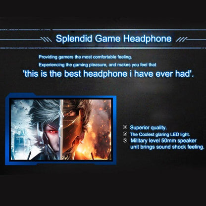 Over-Ear Gaming Headset With Mic & Led Light 2.2M Cable - Orange