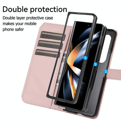 Foldable Diamond Lattice Phone Case for Samsung Galaxy z Fold 4 - Pink