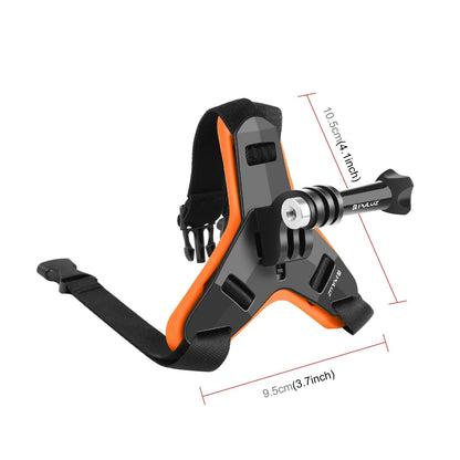 Universal Chin Strap Mount For Action Cameras - Orange