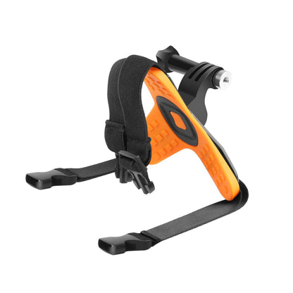 Universal Chin Strap Mount For Action Cameras - Orange