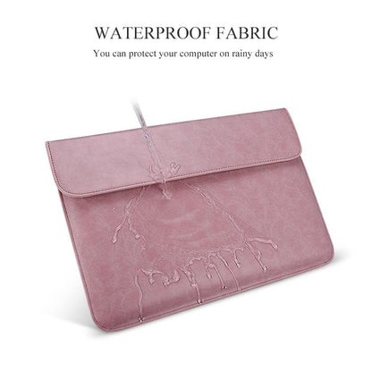 Horizontal Magnetic Leather Laptop Inner Bag - Invisible Buckle - Pink
