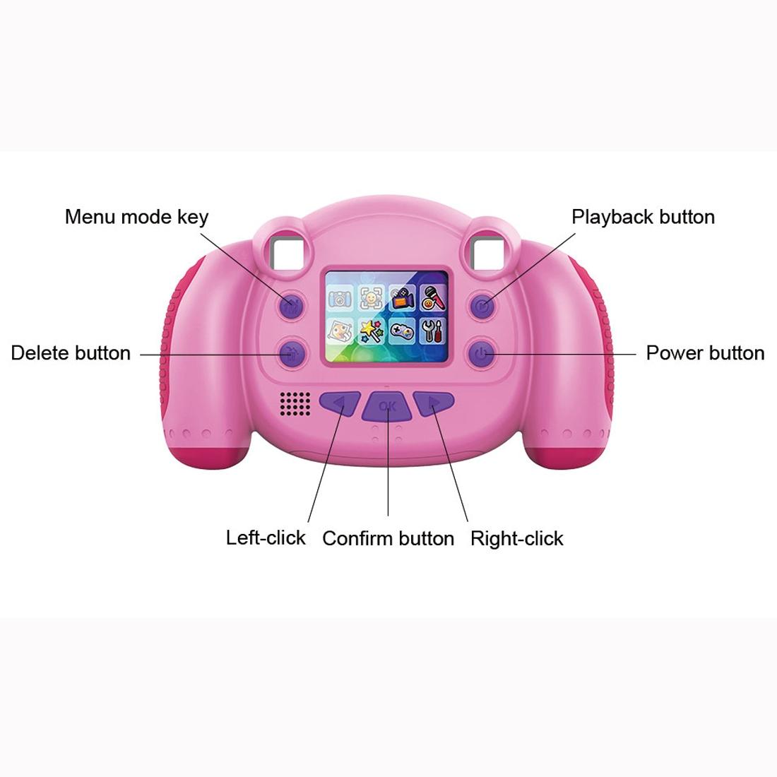 2.0 Inch Hd Screen Digital Children Camera - Pink 3mp