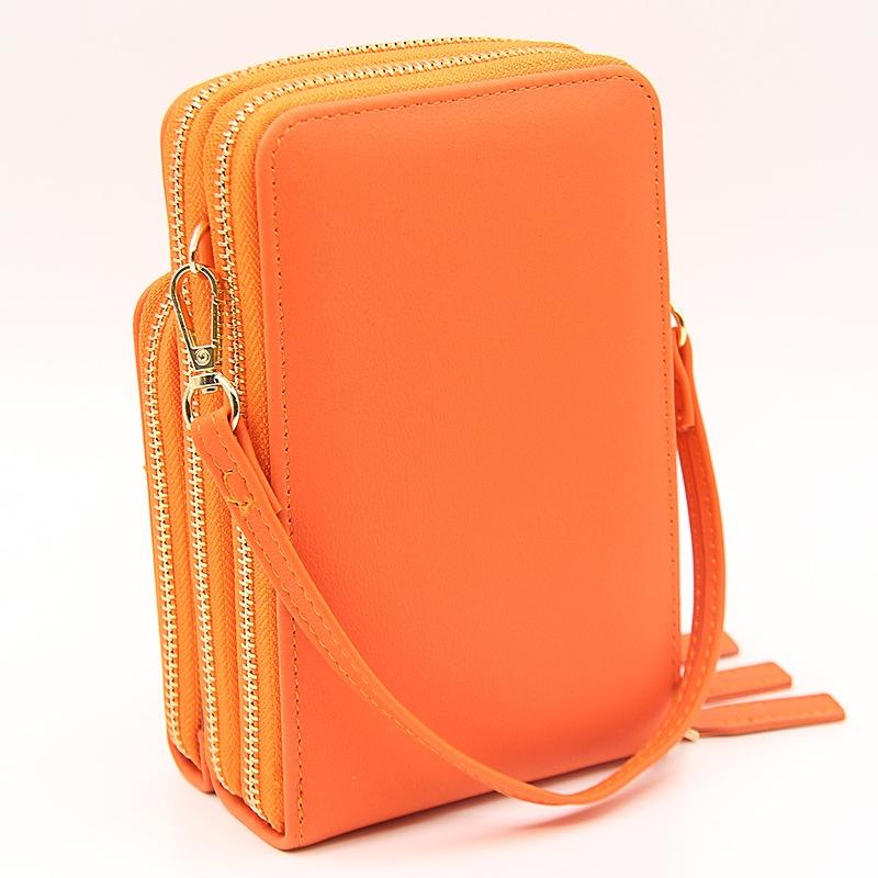 Women Pu Mobile Phone Shoulder Bag Large Capacity - Dark Blue