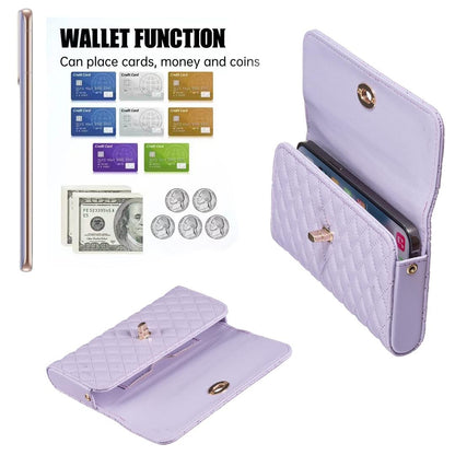 Horizontal Pu Crossbody Shoulder Bag - Purple