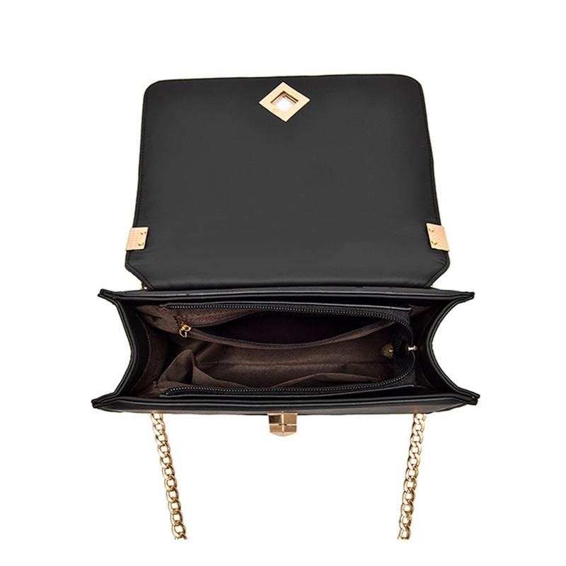 Chic One Shoulder Chain Bag With Diagonal Rhombus Design - Pink