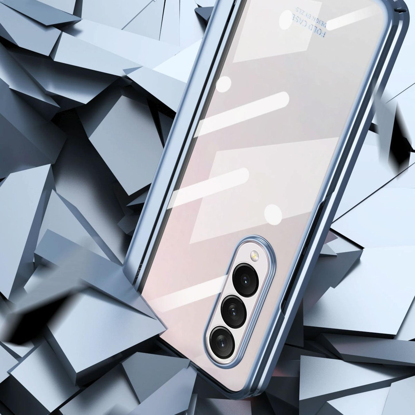 For Samsung Galaxy Z Fold4 5G Case With Pen Slot - Electroplated Full Body - Transparent