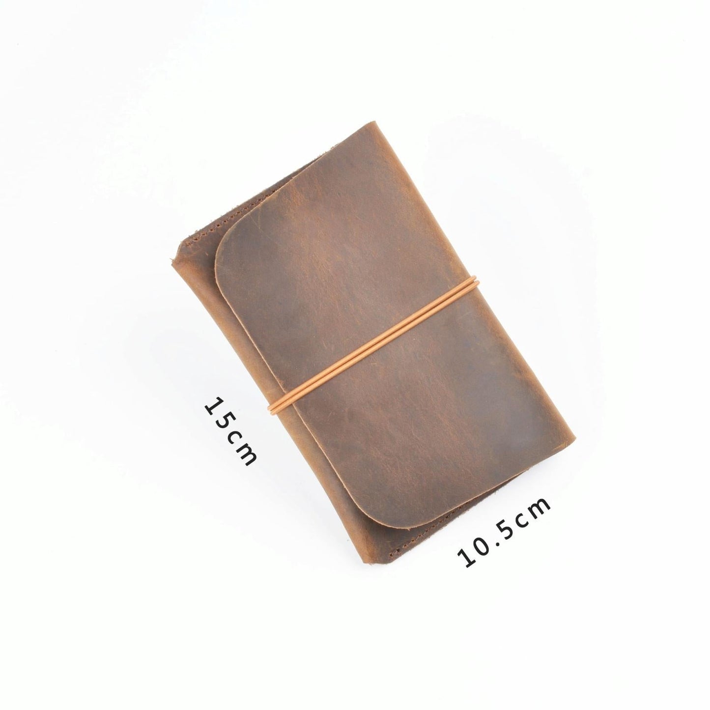 Retro Passport Wallet For Travel Crazy Horse Skin - Coffee