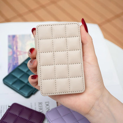 Grid Pattern Card Bag Sticker For Mobile Phones - Green