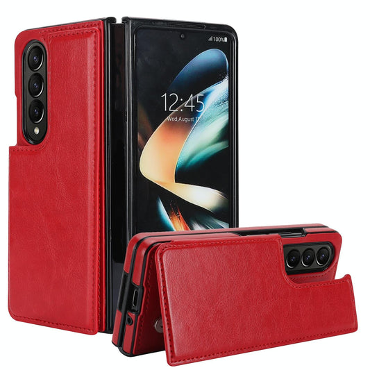 Full Coverage Double Buckle Phone Case for Samsung Galaxy z Fold 4 - Red