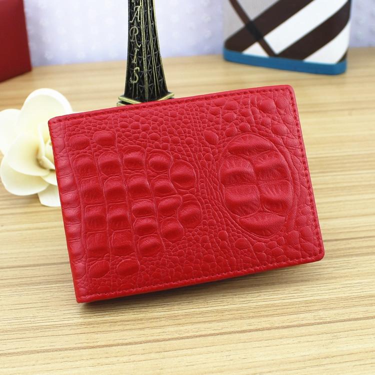 Universal Crocodile Pattern Driver License Cover With Card Slot - Pink
