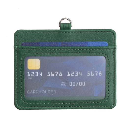 Horizontal Id Card Bag & Lanyard - Green