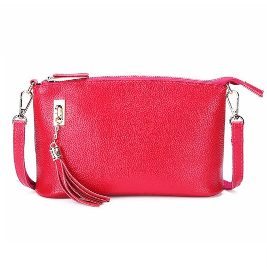 Fringed One Shoulder Bag For Women Large Capacity Casual - Rose Red