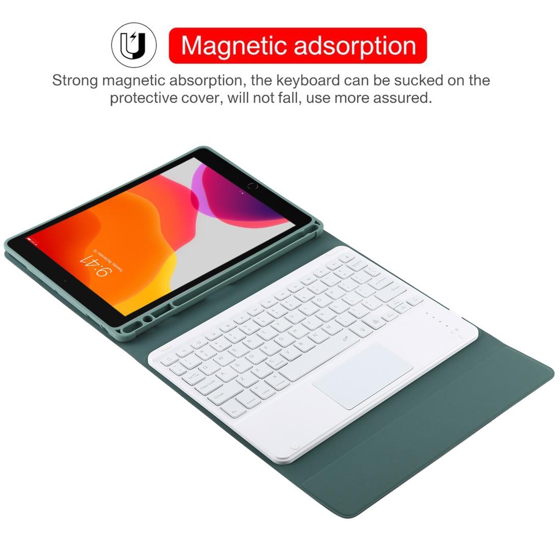 Bluetooth Tablet Case For Ipad 10.2 / Ipad Air 2019 With Touch Pad & Backlight & Pen Holder - Detachable - Pink
