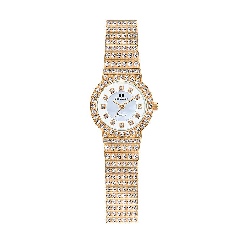 Starry Diamond Chain Women Wrist Watch - Golden Scale Surface