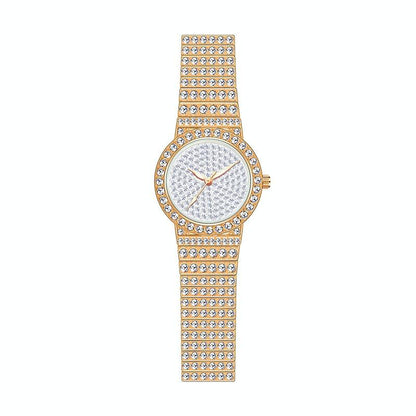 Starry Diamond Chain Women Wrist Watch - Golden Scale Surface