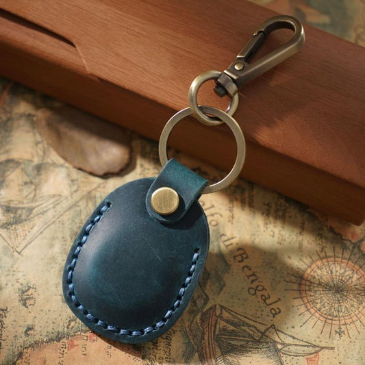 Vintage Leather Proximity Card Holder Access Control - Blue