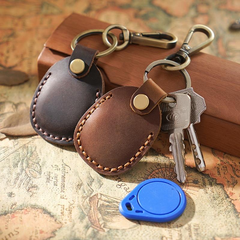Vintage Leather Proximity Card Holder Access Control - Blue