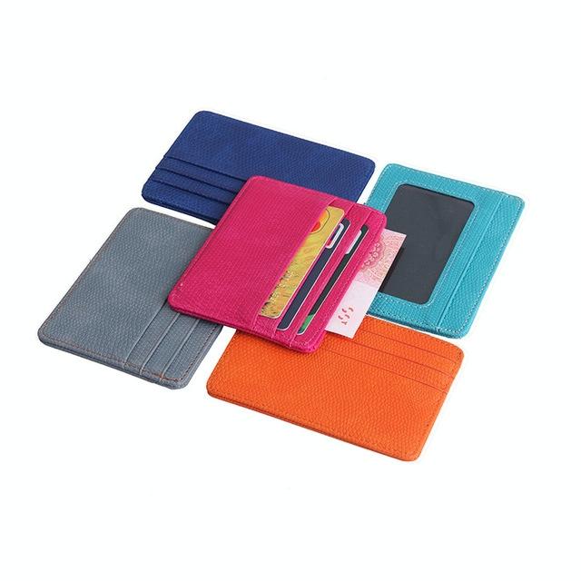 Lizard Pattern Pu Leather Card Holder Compact Bank Card Set - Orange