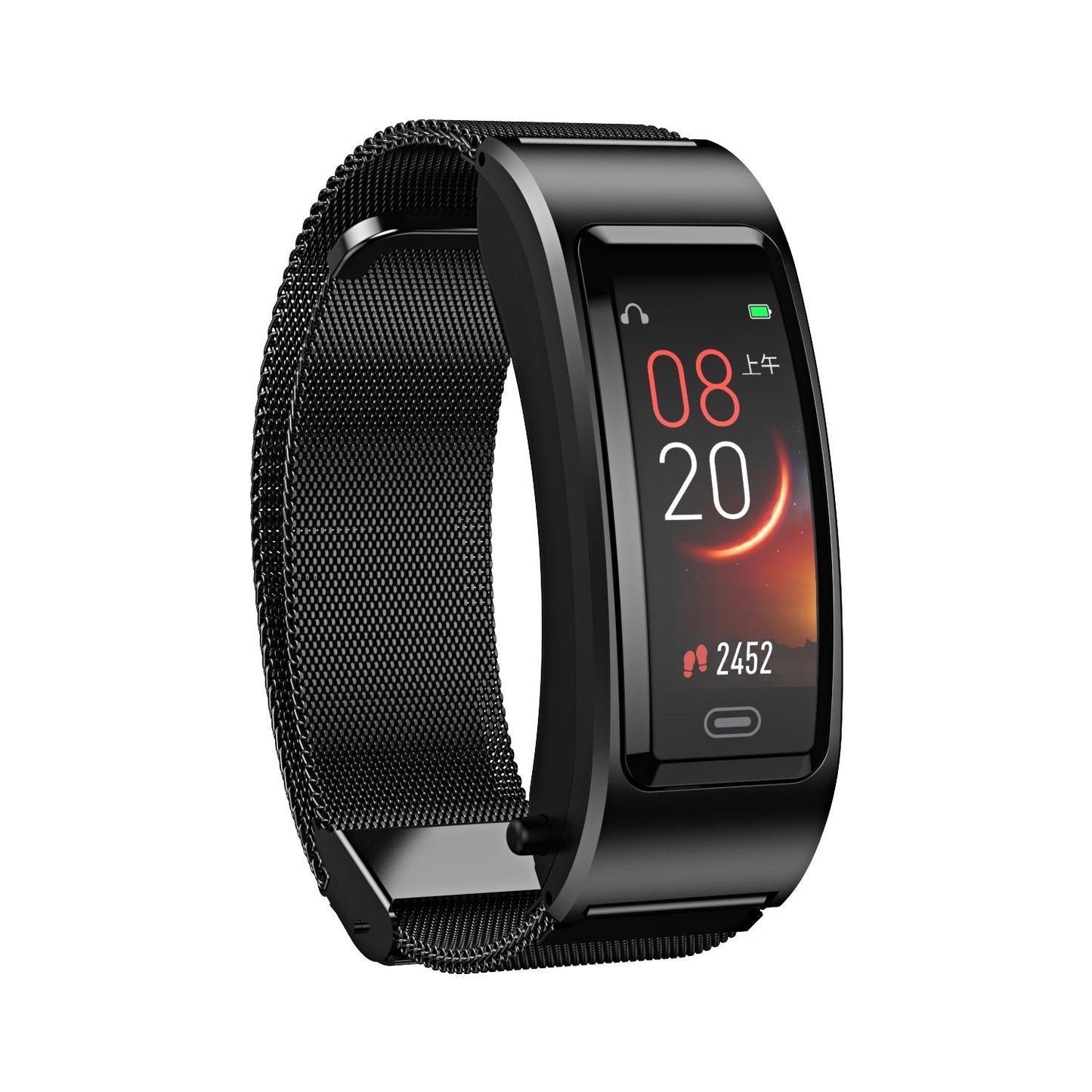 Bluetooth Sleep Heart Monitor Bracelet - B7 - Gold + Brown Leather Belt