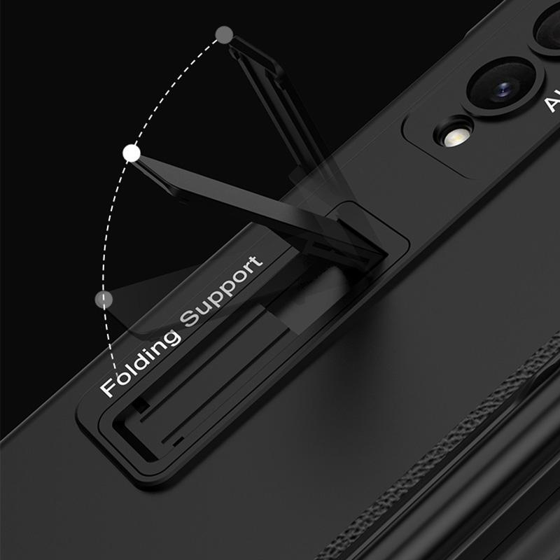 For Samsung Galaxy Z Fold4 5G Foldable Magnetic Flip Case With Holder & Pen Slot - Gkk - Champagne Gold