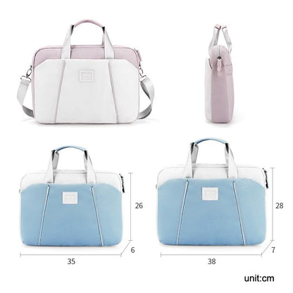 Computer Handheld Messenger Bag for Apple Macbook / Huawei / Xiaomi / Basne - Ladder Hand Lands Purple + Pink Pu Power Package
