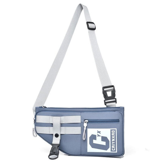 Large Sports Shoulder Bag With Multiple Pockets 2502 - Light Blue
