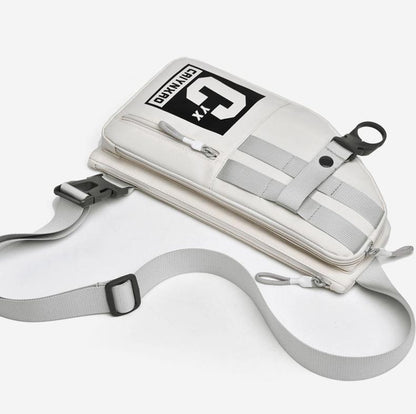 Large Sports Shoulder Bag With Multiple Pockets 2502 - Light Blue