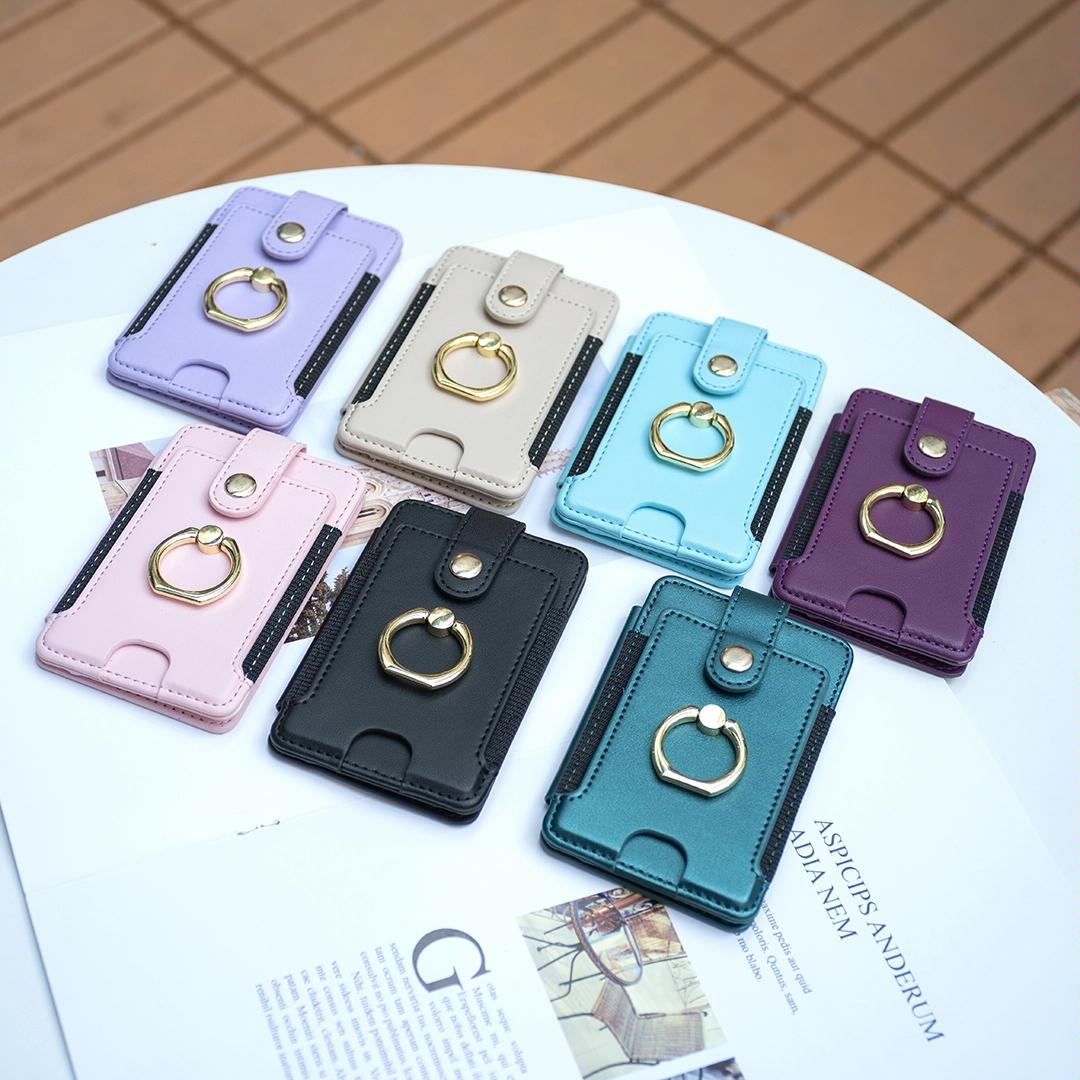Metal Ring Card Bag Sticker For Mobile Phones - Green