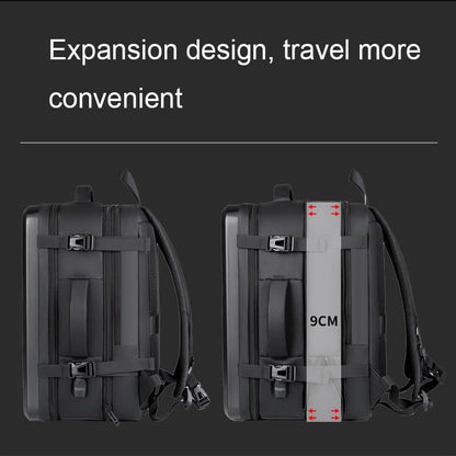 Waterproof Expandable Hard Shell Backpack with Usb Charging - Large Capacity Black - 162 Light Gray