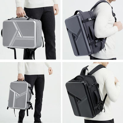 Waterproof Expandable Hard Shell Backpack with Usb Charging - Large Capacity Black - 162 Light Gray