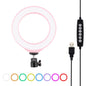 10 Mode Rgbw Led Ring Light with Tripod and Ball Head - 4.7 Inch Curved Surface - Pink