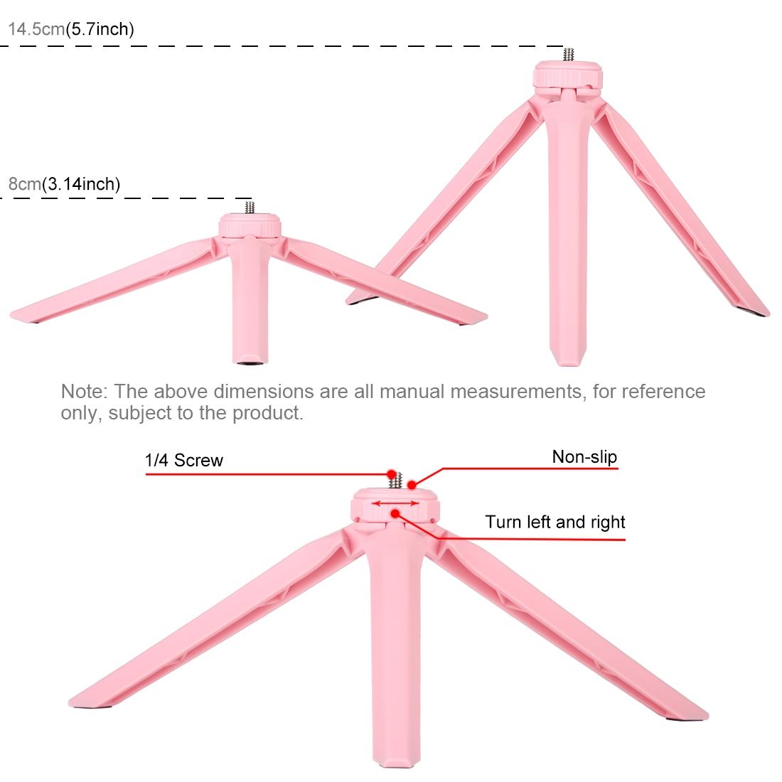 10.2 Selfie Beauty Light with Tripod Mount and Usb 3 Modes Dimmable Led Ring for Vlogging and Photography Cold Shoe Ball Head and Phone Clamp - Pink