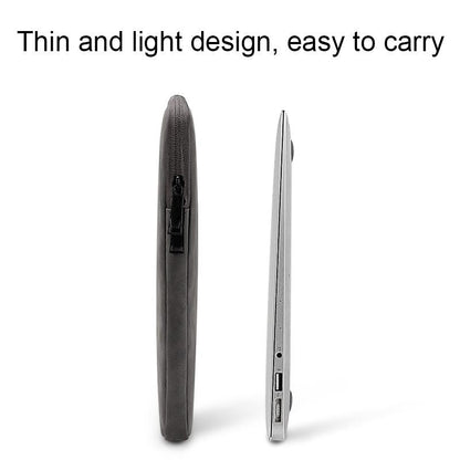 Lightweight Waterproof Lambskin Laptop Sleeve - Fits 14.1-15.4 Inches - Deep Gray With Bag