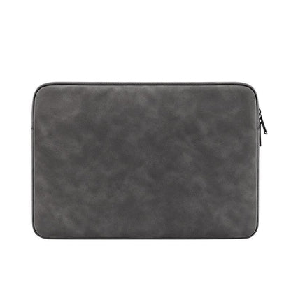 Lightweight Waterproof Lambskin Laptop Sleeve - Fits 14.1-15.4 Inches - Deep Gray With Bag