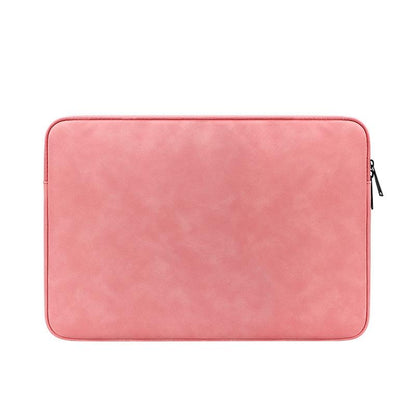 Lightweight Waterproof Lambskin Laptop Sleeve - Fits 14.1-15.4 Inches - Deep Gray With Bag