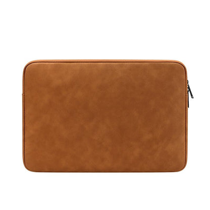 Lightweight Waterproof Lambskin Laptop Sleeve - Fits 14.1-15.4 Inches - Deep Gray With Bag