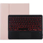 Bluetooth Tablet Case For Ipad 10.2 / Ipad Air 2019 With Touch Pad & Backlight & Pen Holder - Detachable Microfiber Leather - Pink