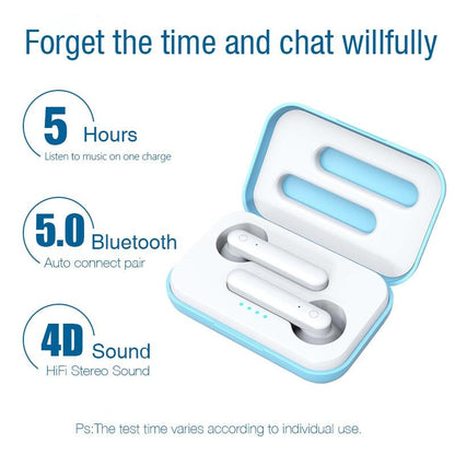 Wireless Touch Earphones with Magnetic Charging Box - Bluetooth 5.0 - Pink