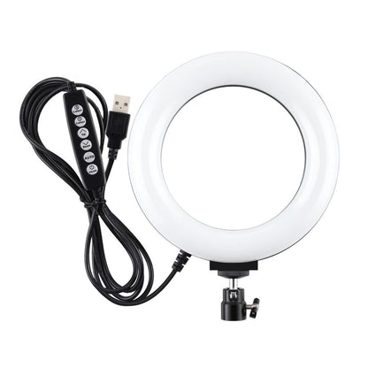 10 Mode Usb Led Ring Light with Tripod and Ball Head - 6.2 Inch Diameter - Pink