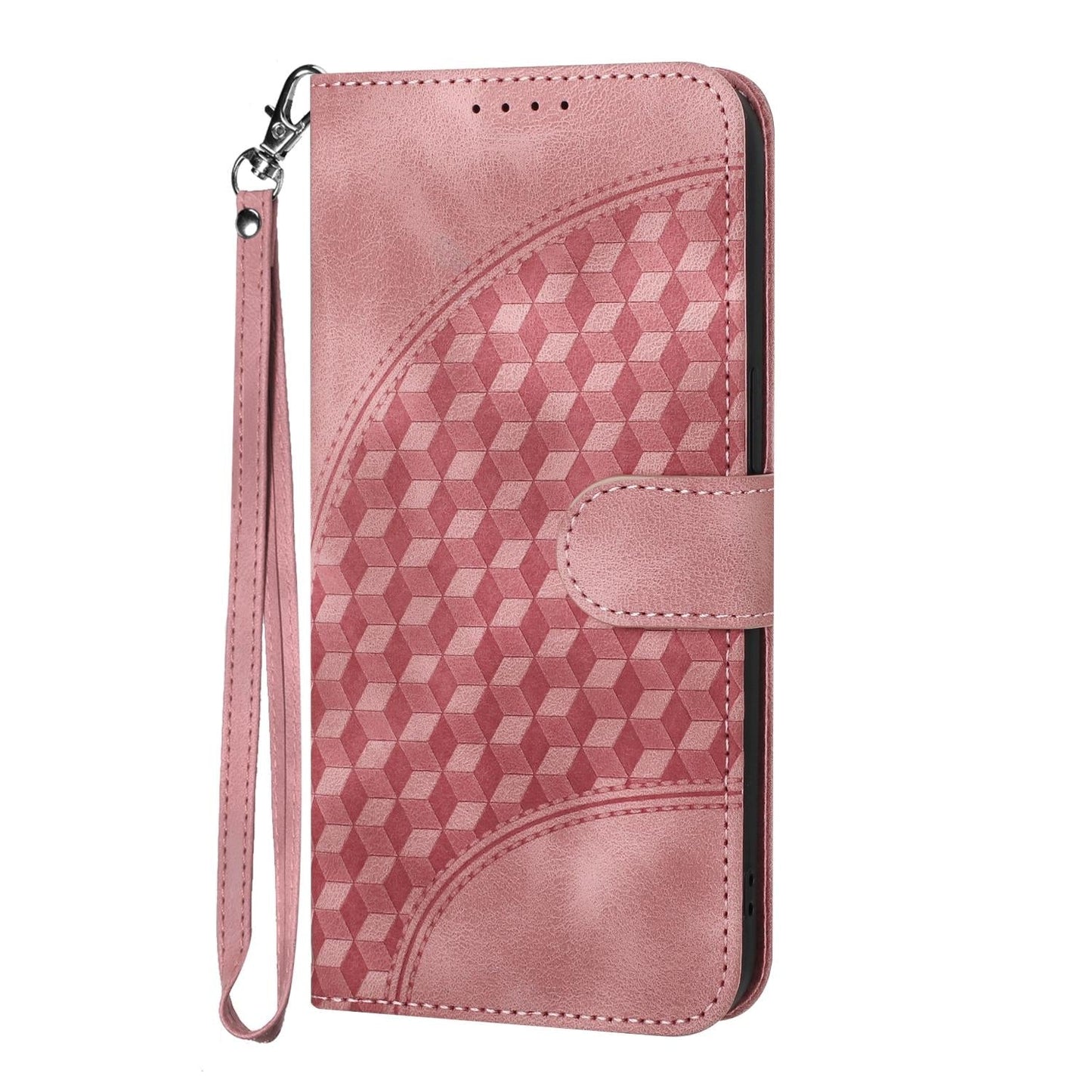 Embossed Elephant Head Phone Case for Samsung Galaxy z Fold 4 5g with Lanyard - Red