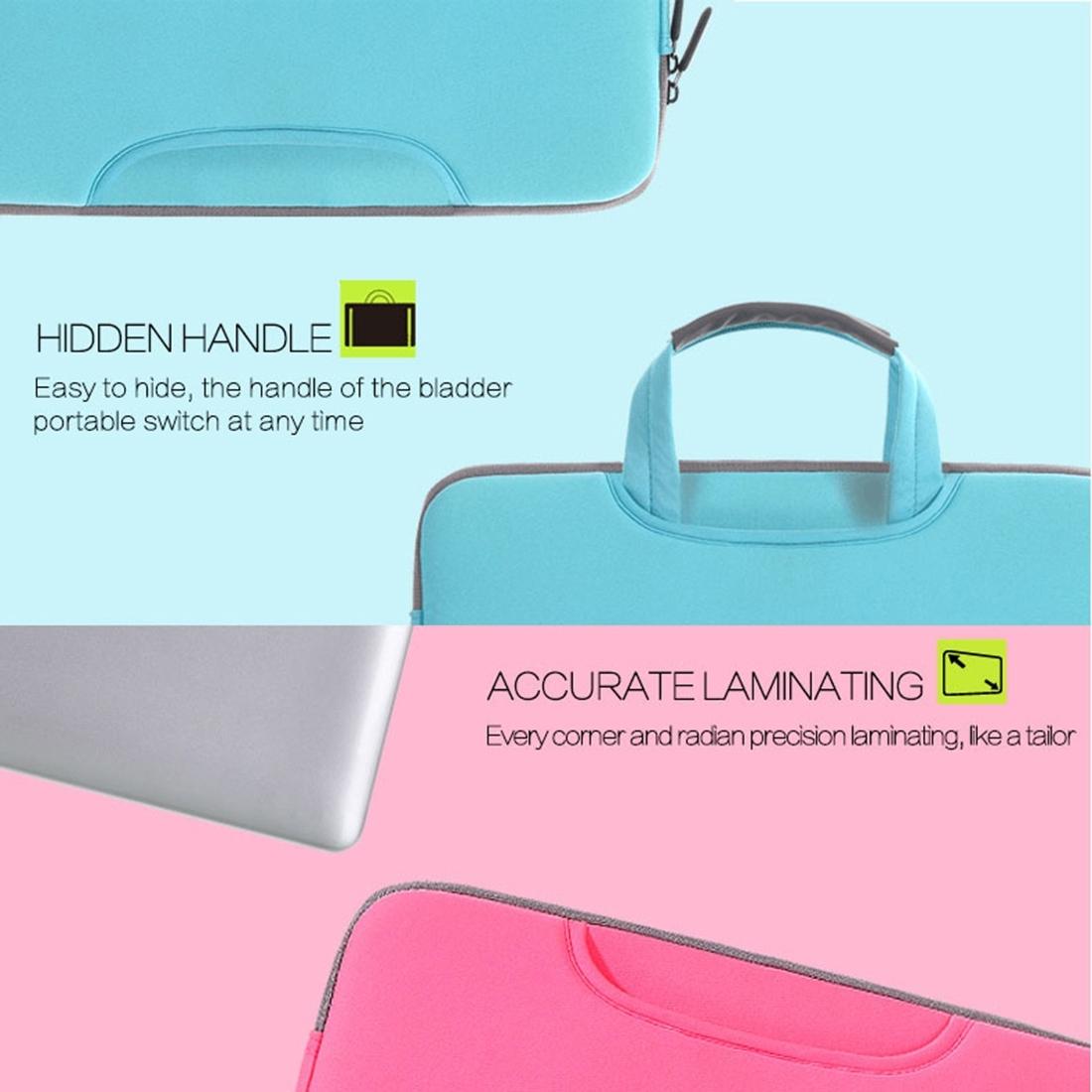 Portable Air Permeable Handheld Sleeve for Macbook Air / Pro and Laptops - 38x27.5x3.5cm 15.4 Inch - Pink