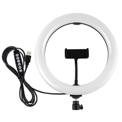 10.2 Usb Led Ring Light with 10 Modes Cold Shoe Tripod & Phone Clamp - Pink