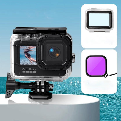 Waterproof Touch Case with Colour Lens Filter for Gopro Hero10 / Hero9 - Pink