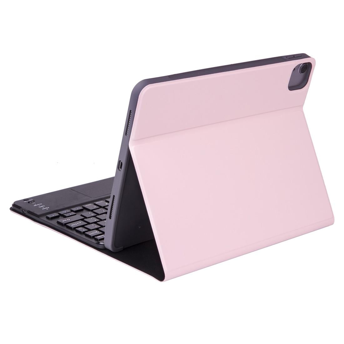 Detachable Bluetooth Keyboard Tablet Case For Ipad Pro 11 With Touchpad Pen Slot & Backlight - Plain Texture - Pink
