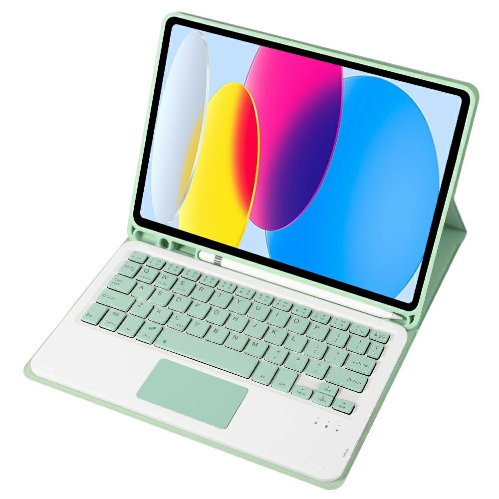 2022 Ipad 10.9 Lambskin Bluetooth Keyboard Case With Pen Slot - Pink
